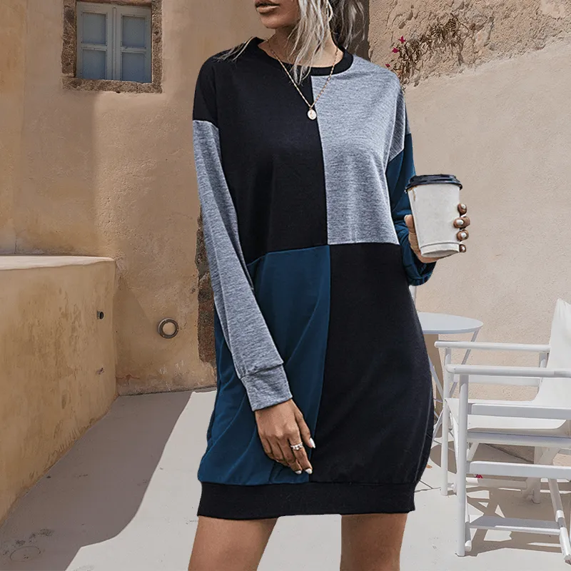 Contrast Sweater Dress