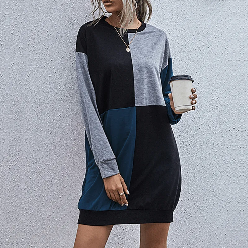 Contrast Sweater Dress