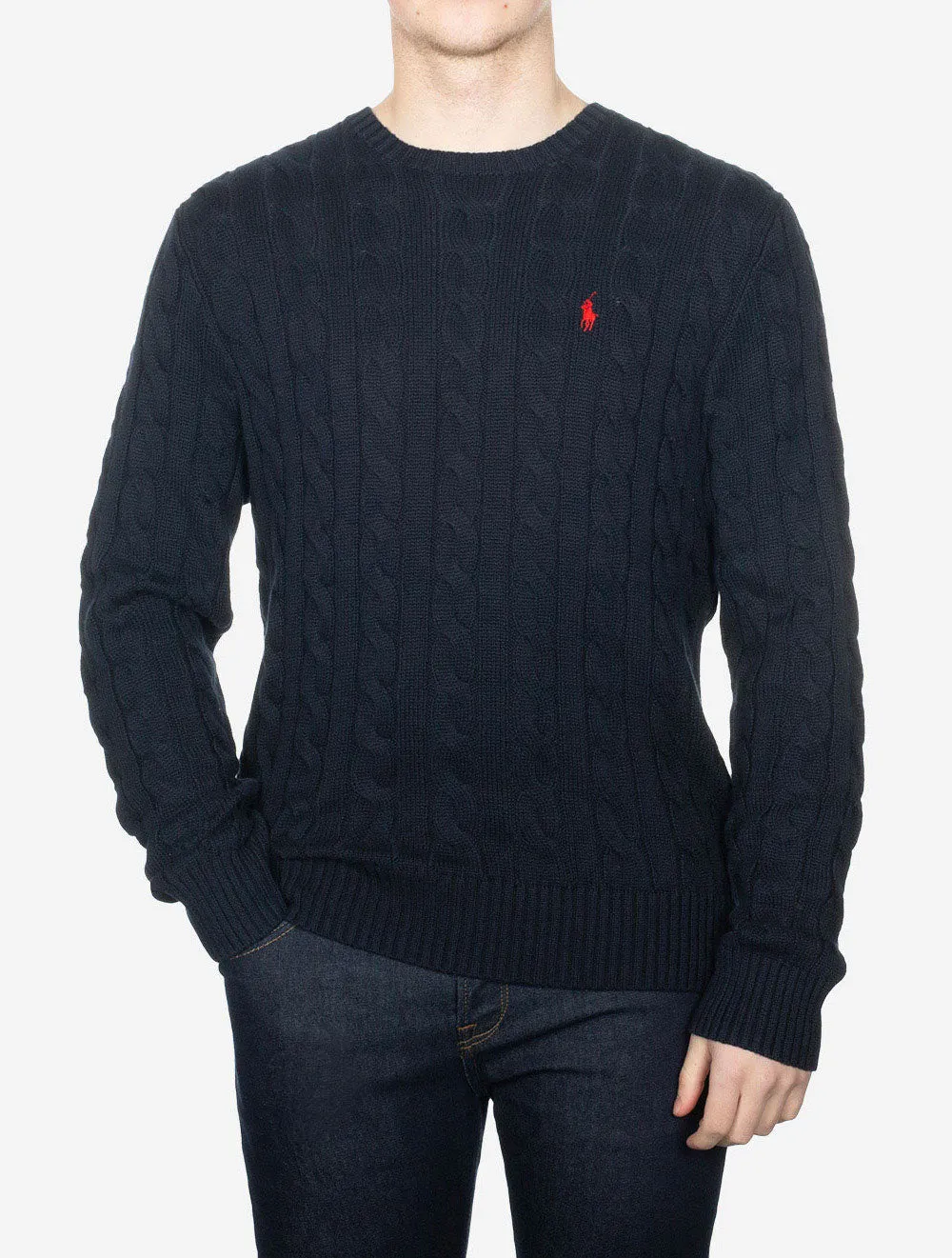 Cotton Cable Sweater Cruise Navy