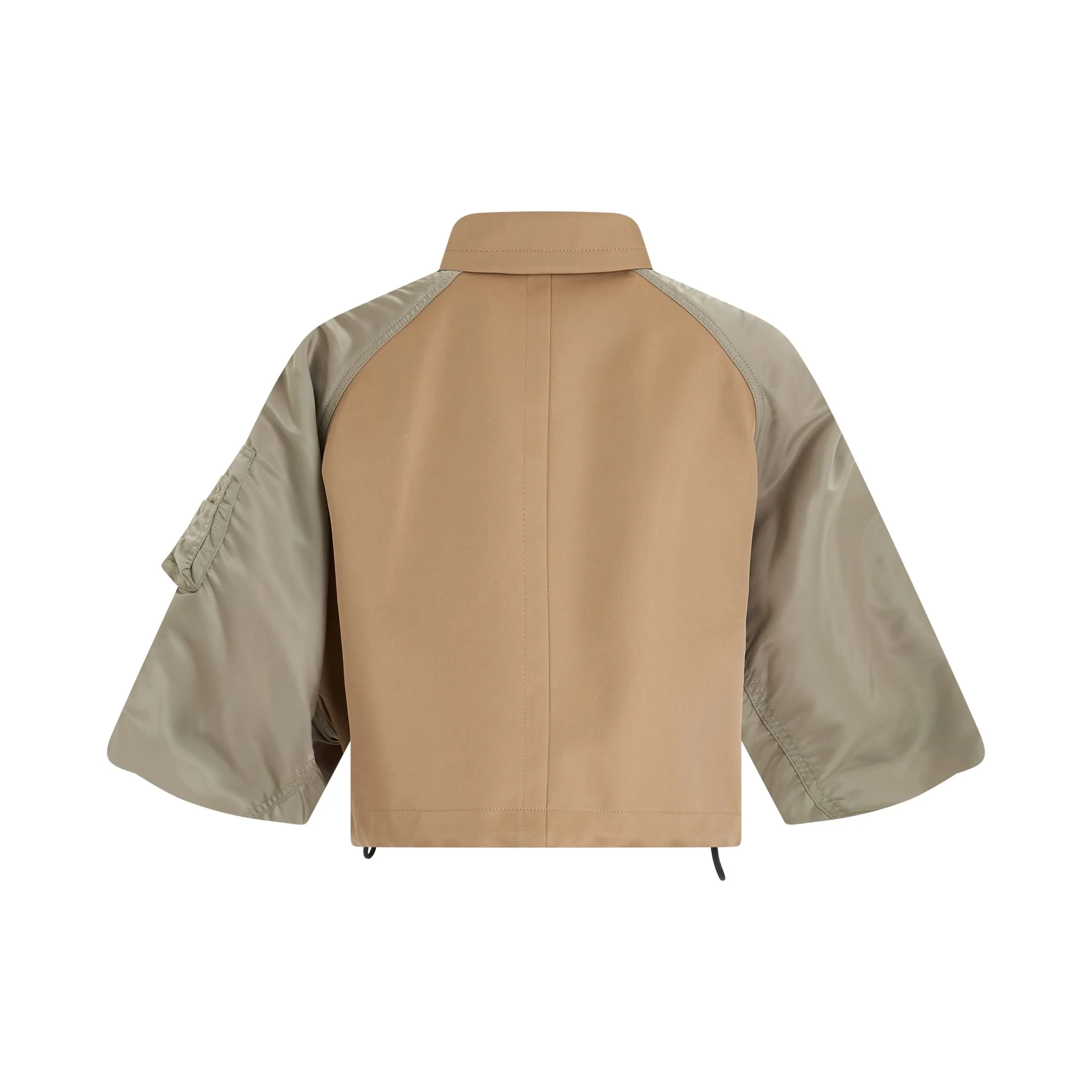 Cotton Gabardine x Nylon Twill Jacket in Beige/Khaki