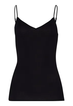 Cotton Seamless Cotton V-Neck Camisole | Black 71601-019