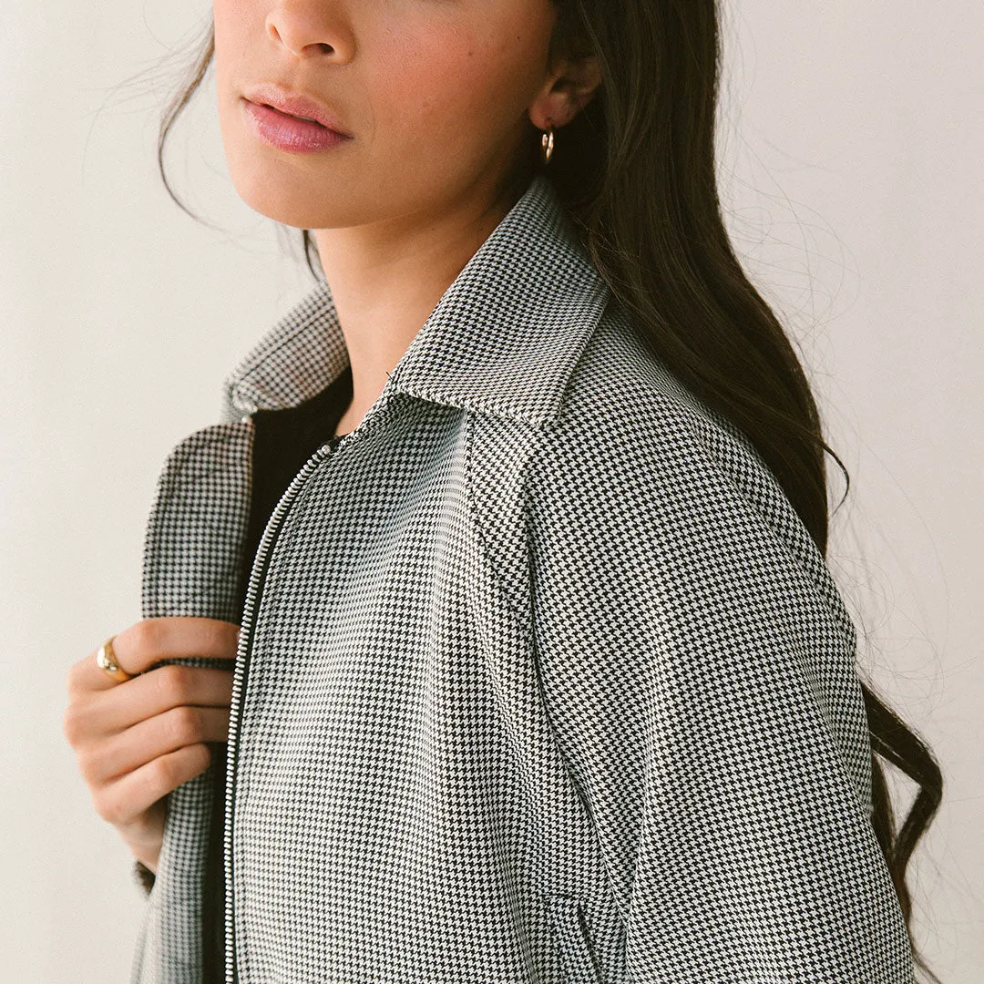 Dagny Houndstooth Bomber