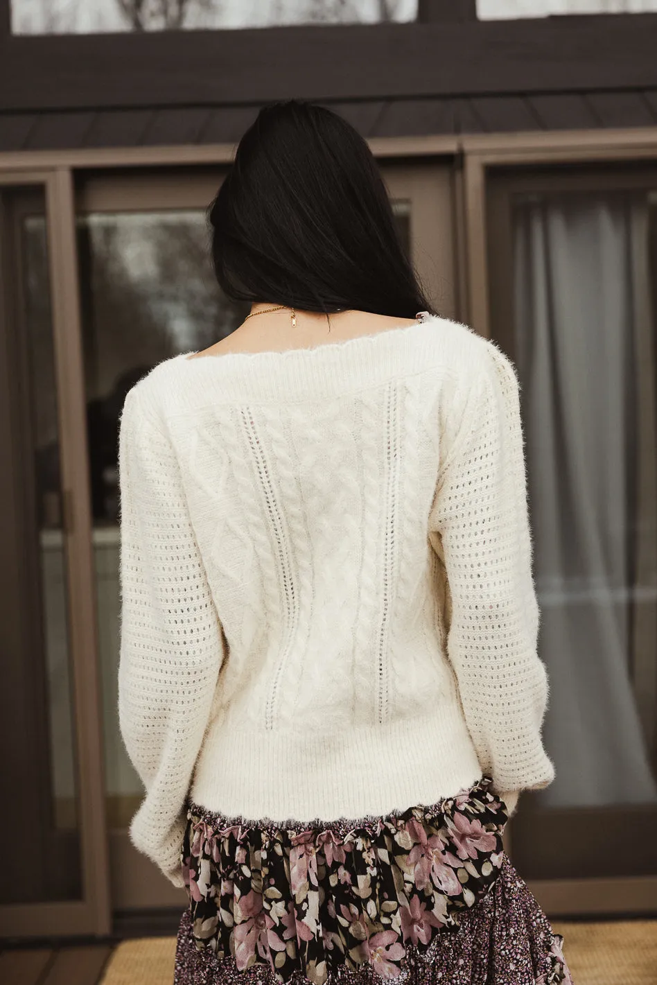 Dakota Cable Knit Sweater in Ivory - FINAL SALE