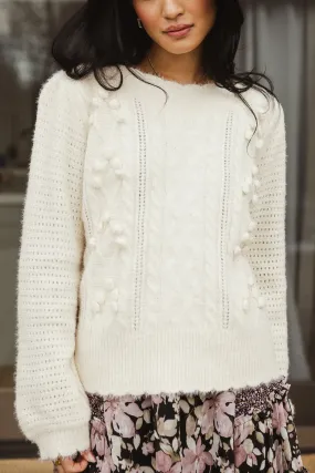 Dakota Cable Knit Sweater in Ivory - FINAL SALE