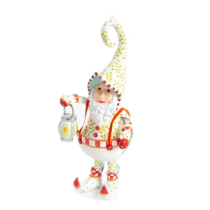 Dash Away Santa's Lantern Elf Ornament by Patience Brewster