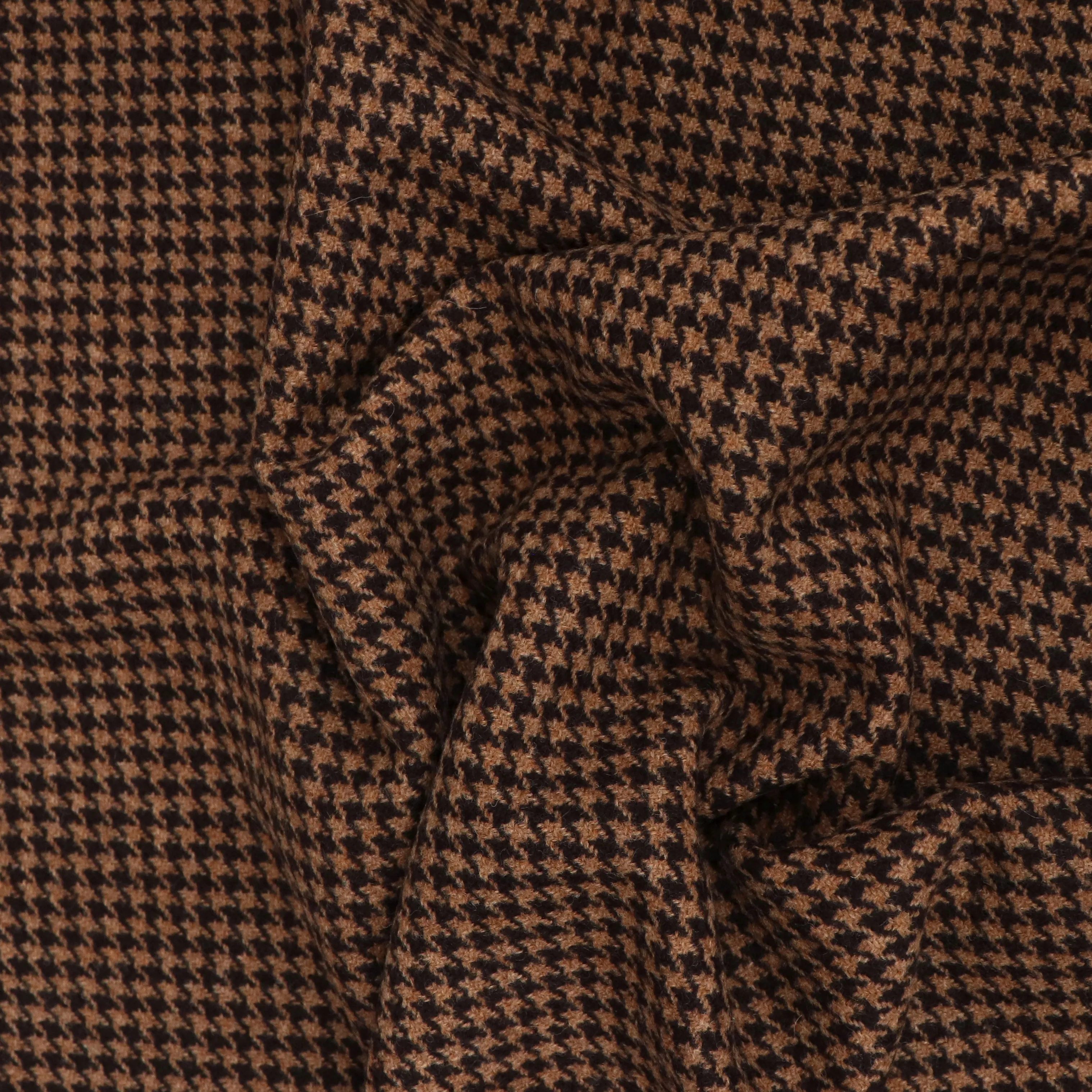 Deadstock Wool Coating - Chocolate Dogtooth