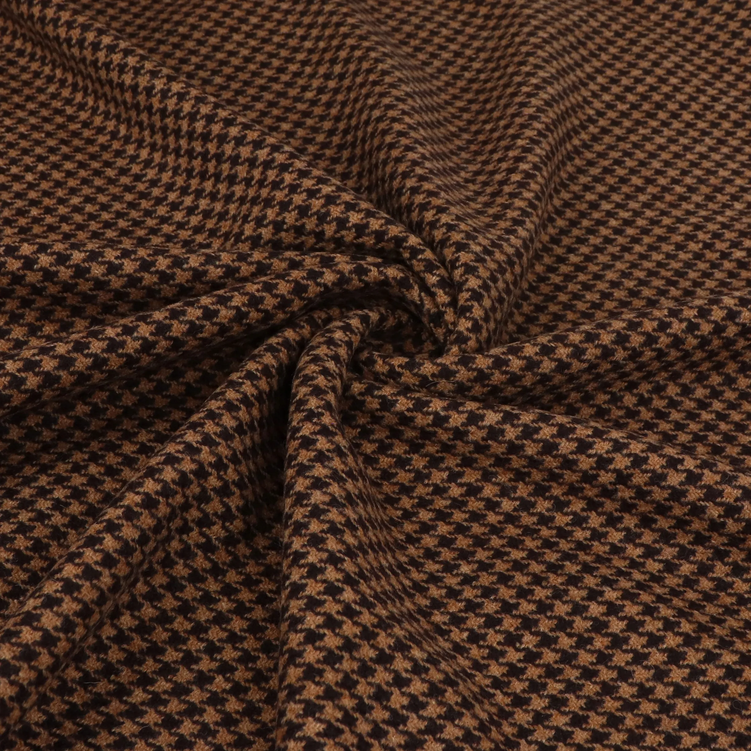 Deadstock Wool Coating - Chocolate Dogtooth