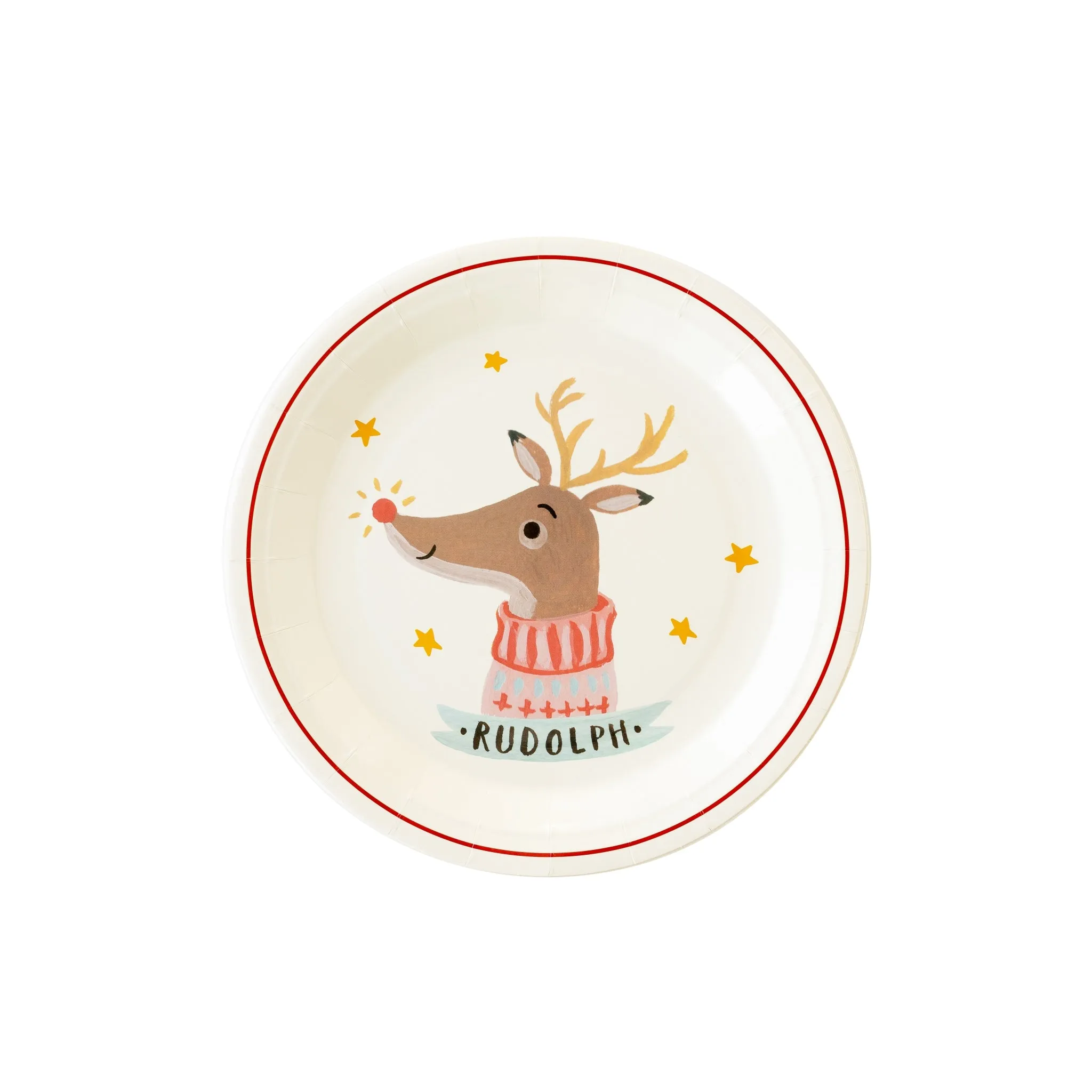 Dear Rudolph Reindeer Paper Plate Set