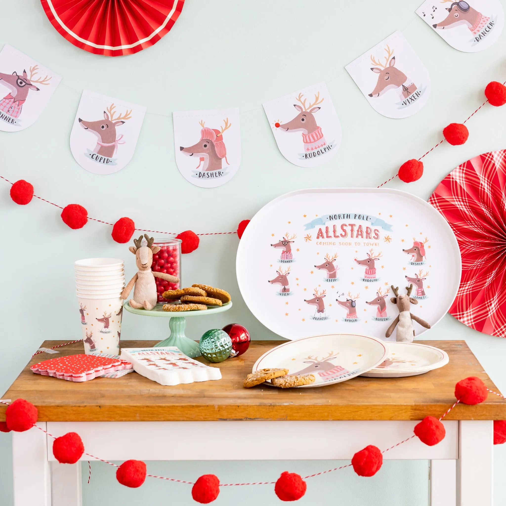 Dear Rudolph Reindeer Paper Plate Set