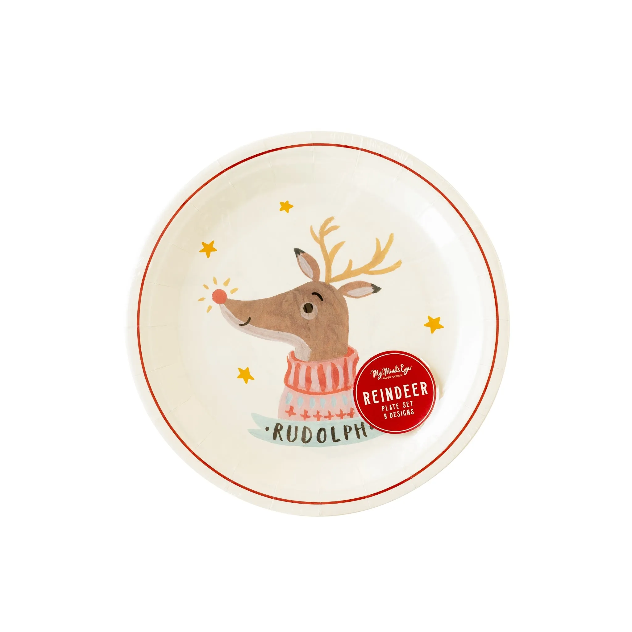 Dear Rudolph Reindeer Paper Plate Set