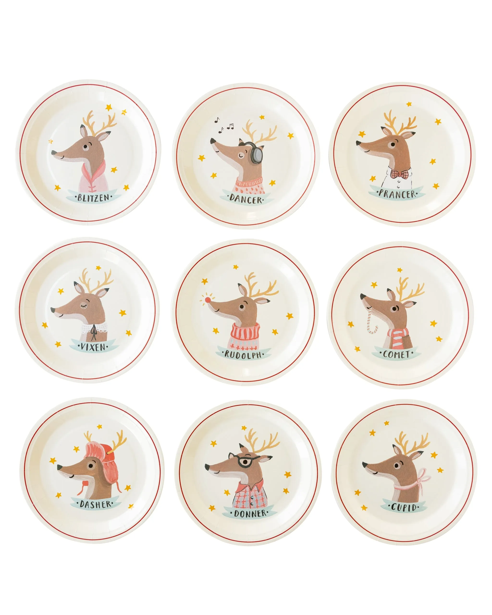 Dear Rudolph Reindeer Paper Plate Set