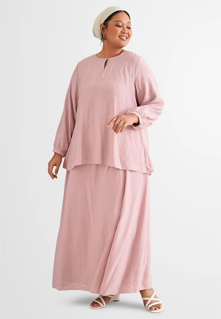 DEFECT ITEM Rafana Relax Raya Textured Flowy Kurung Set