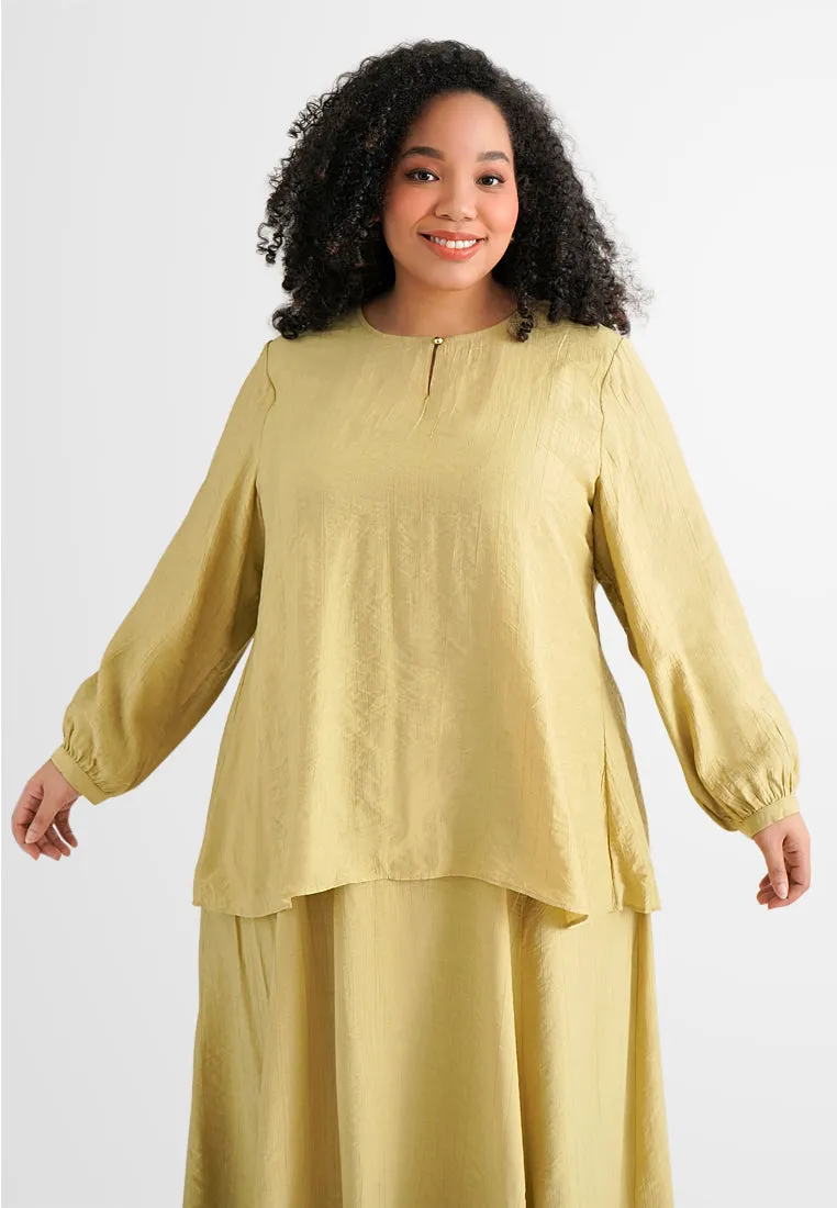 DEFECT ITEM Rafana Relax Raya Textured Flowy Kurung Set