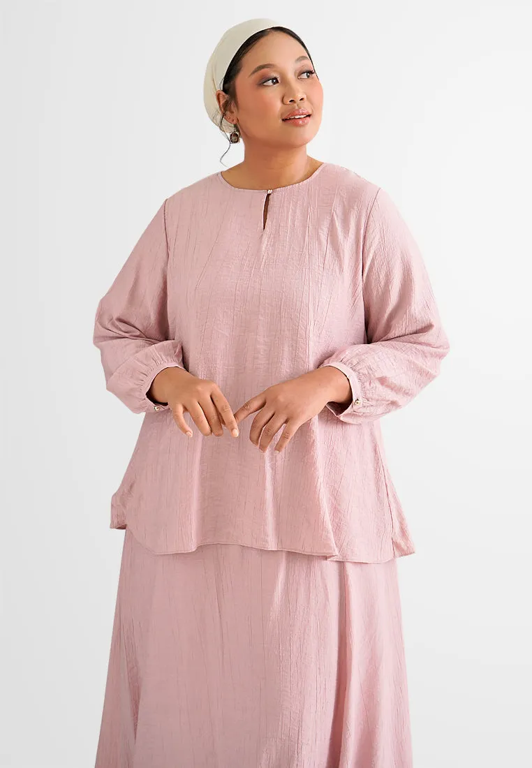 DEFECT ITEM Rafana Relax Raya Textured Flowy Kurung Set