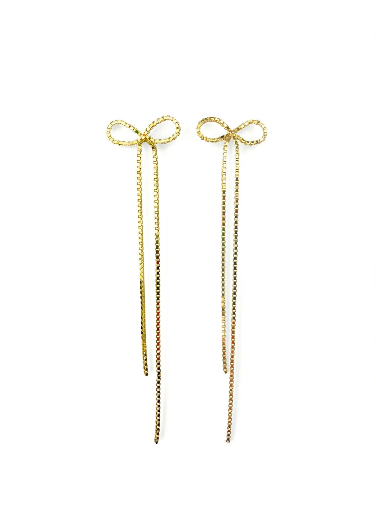 Earrings, Bow-wow Gold, Long - Martine Viergever