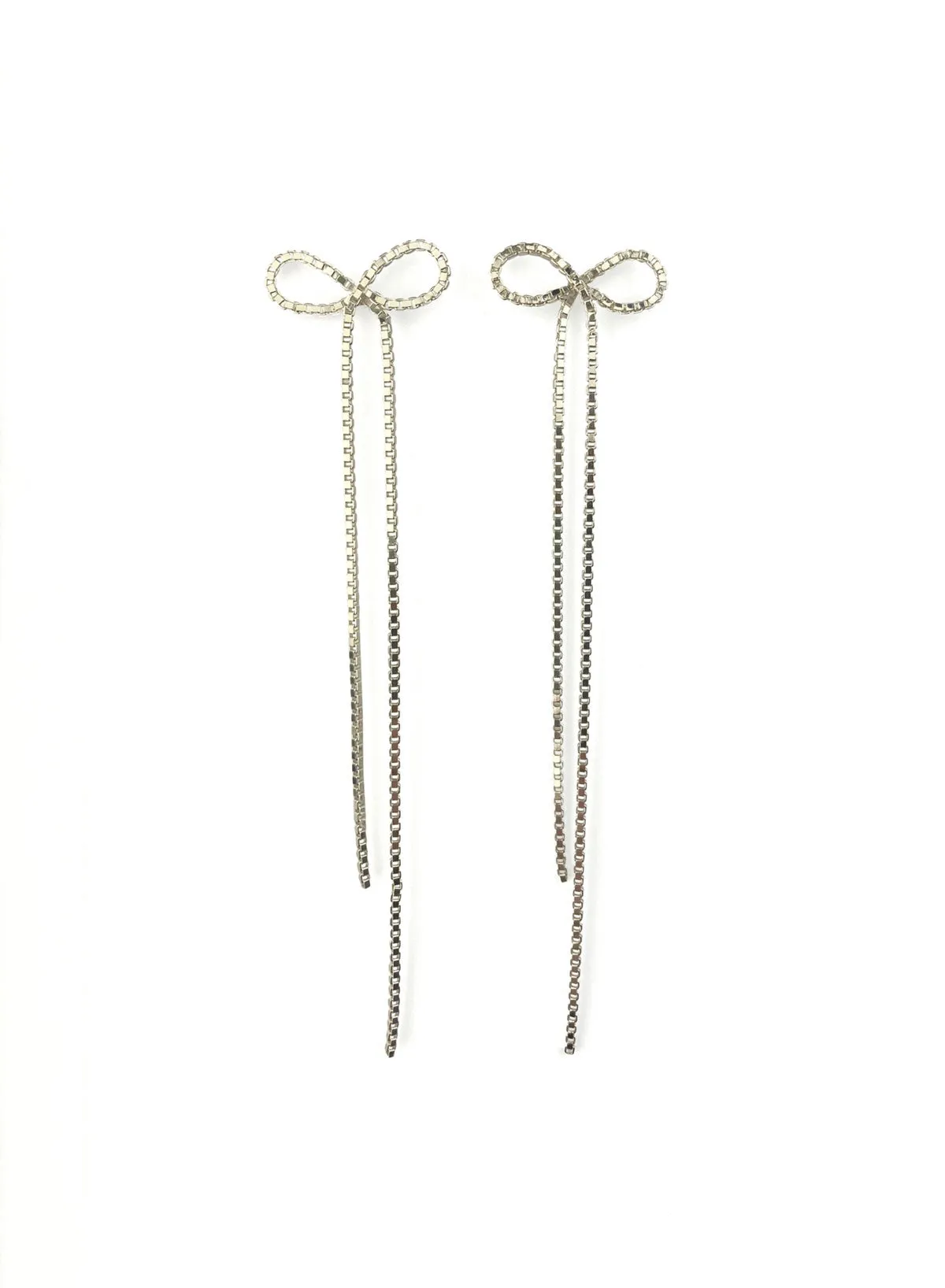 Earrings, Bow-wow Silver, Long - Martine Viergever