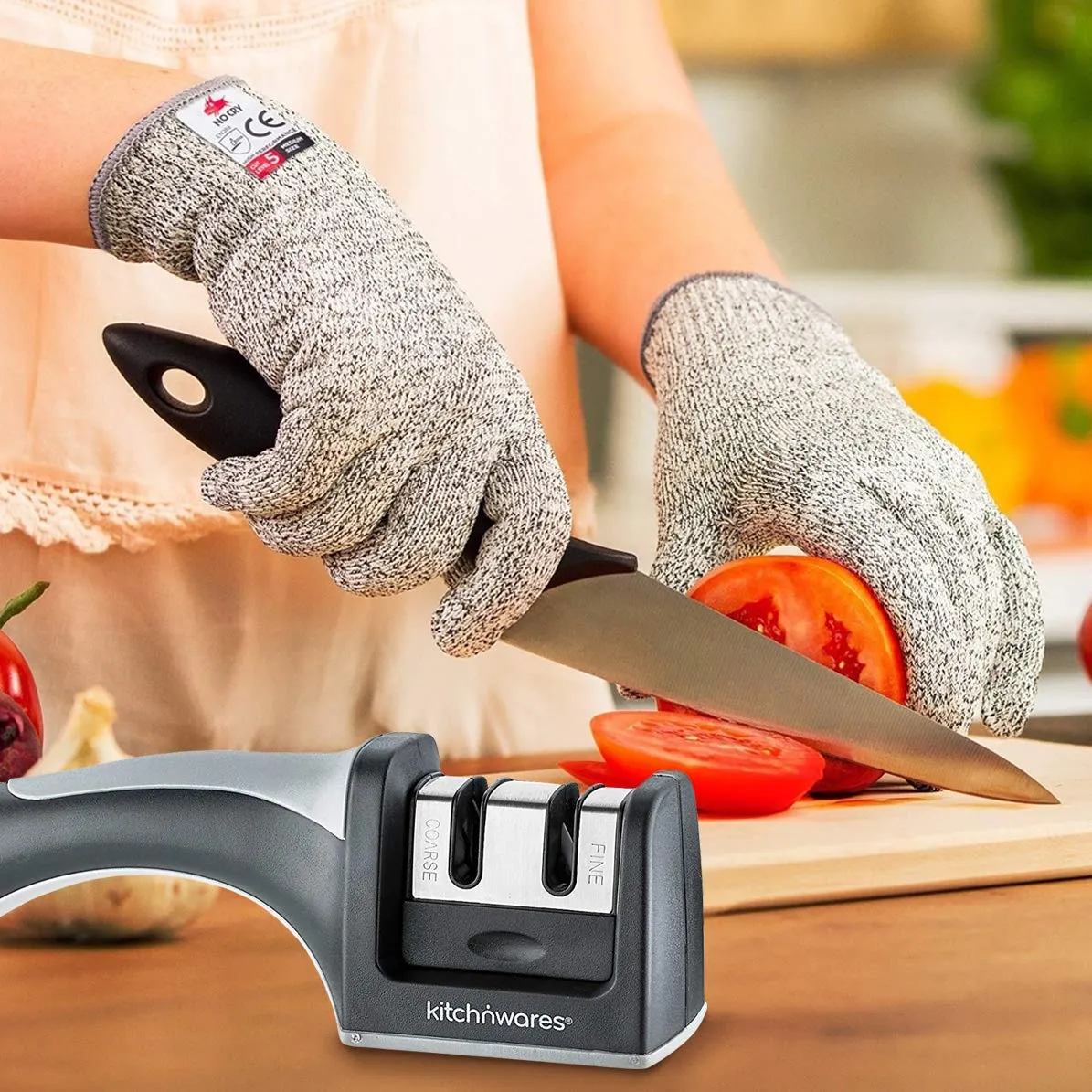 Easy Knife Sharpener 2 Stage Professional System - Sharpens Both Steel and Ceramic Knives