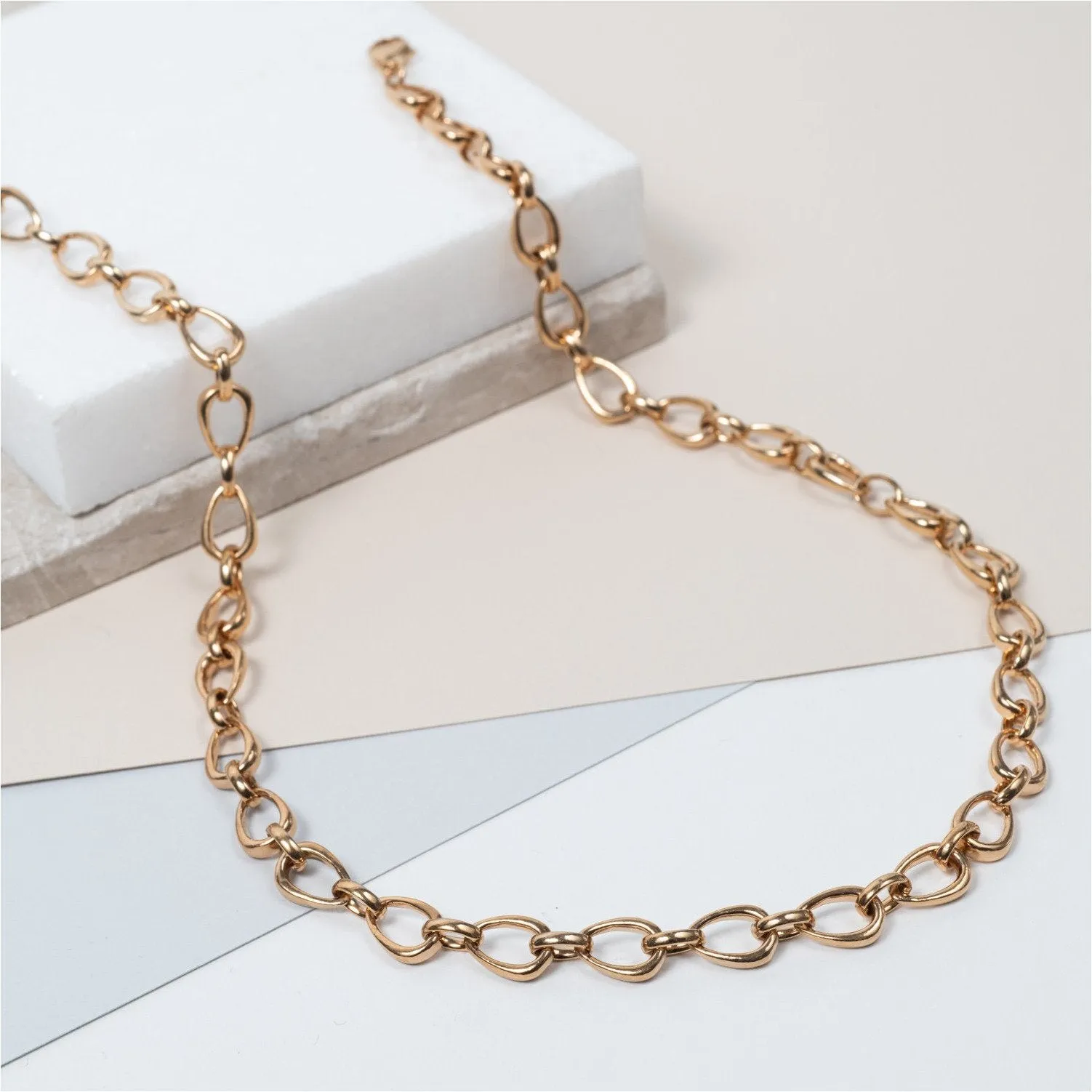 Egerton Gold Vermeil Raindrop Link Necklace