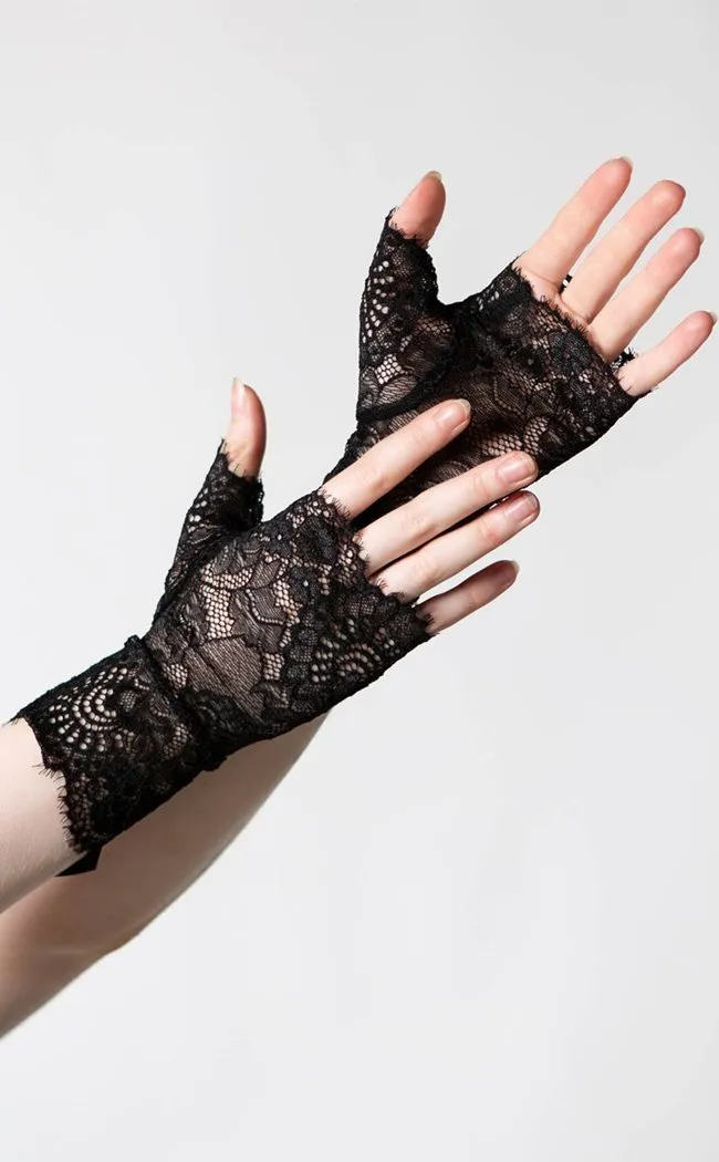 Embrace the Night Lace Gloves | Black