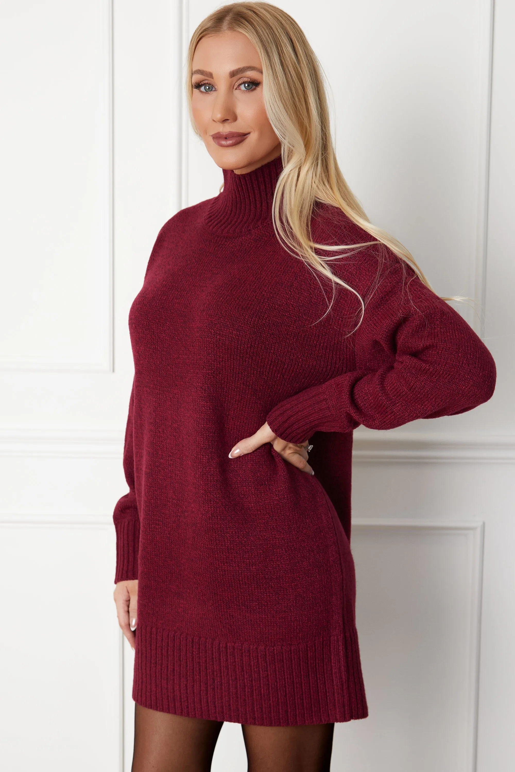 Emera Cabernet Turtleneck Sweater Dress