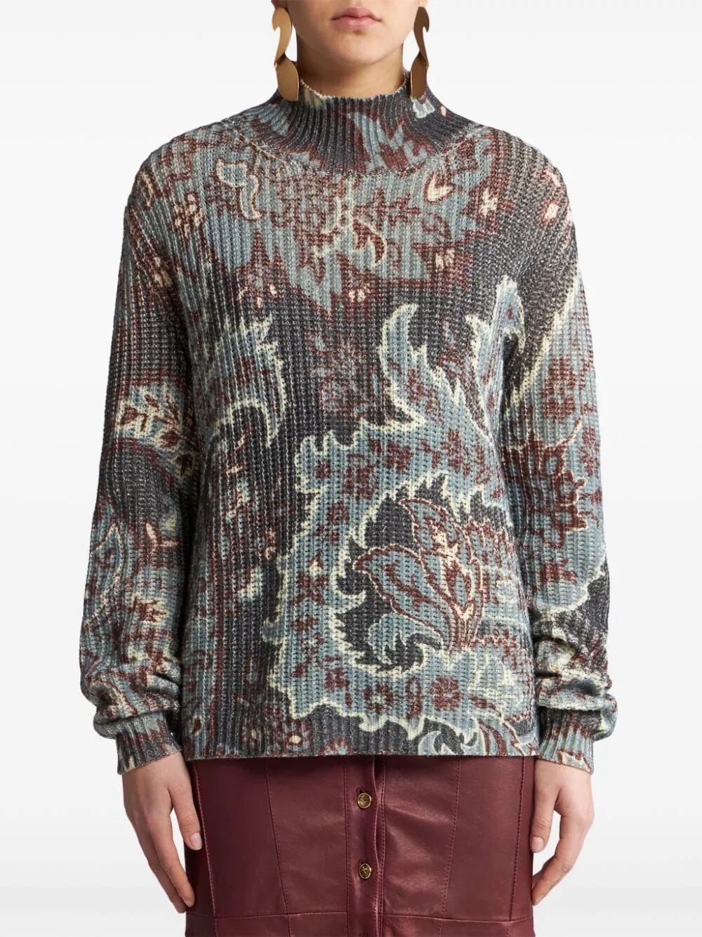 ETRO Multicolored Wool Turtleneck Sweater