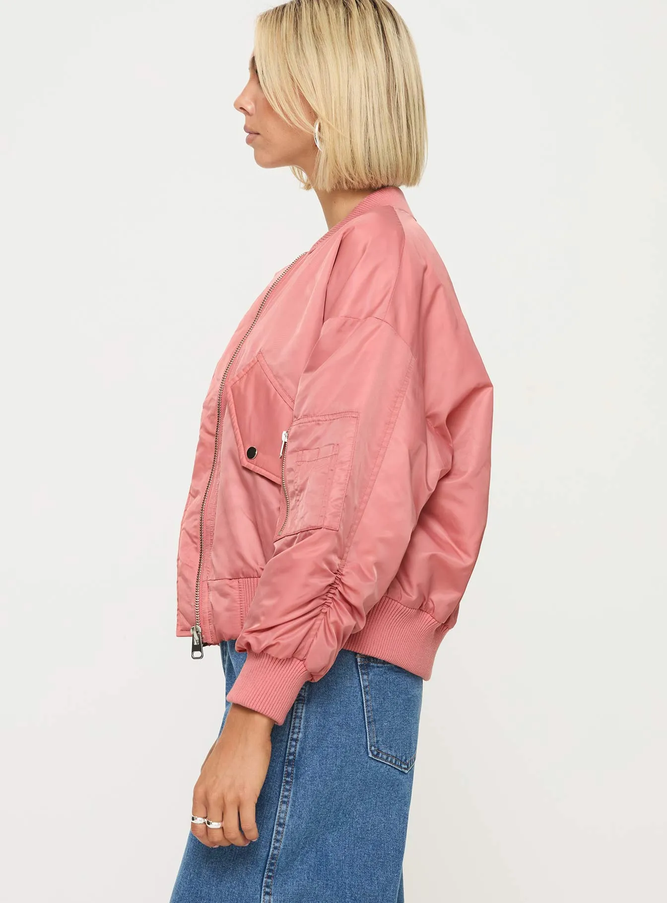 Fashionkova Regarn Bomber Jacket Dusted Rose