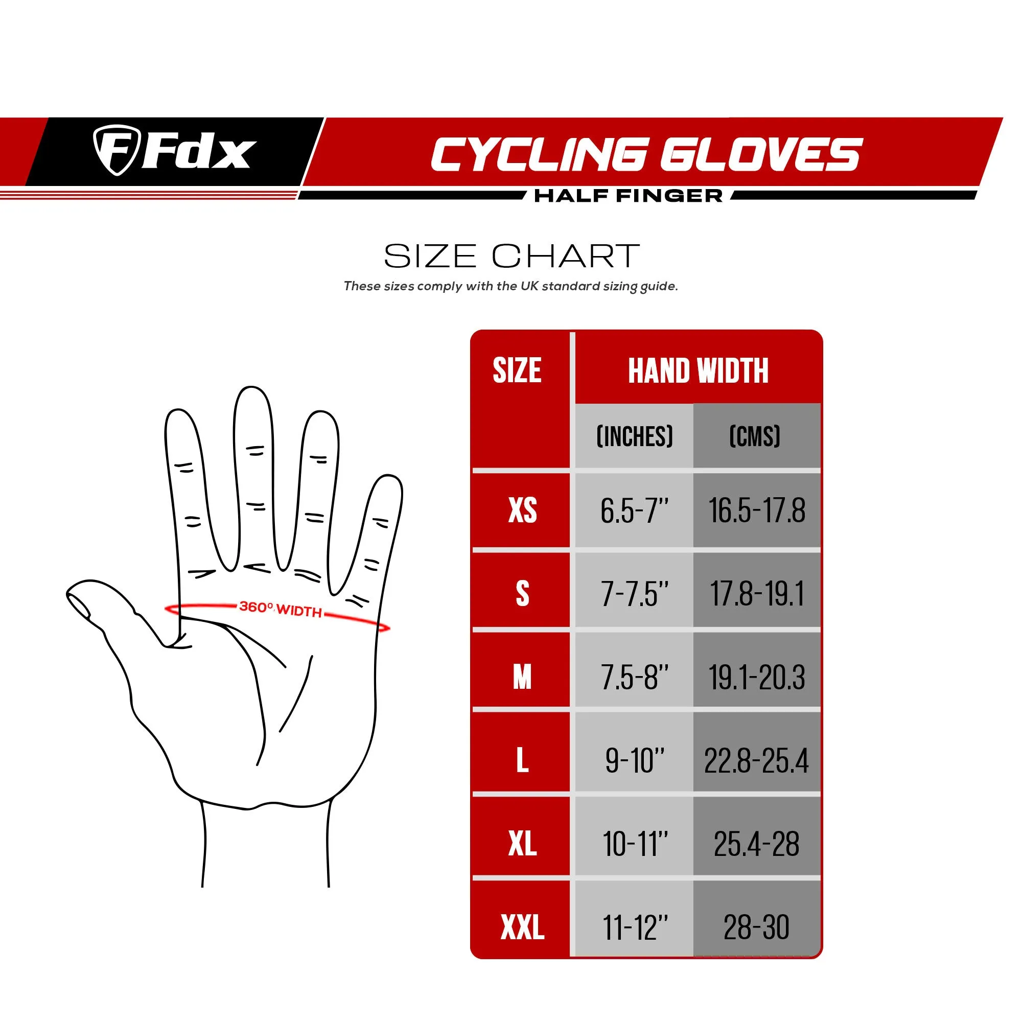 Fdx All Day Red Gel Padded Short Finger Summer Cycling Gloves