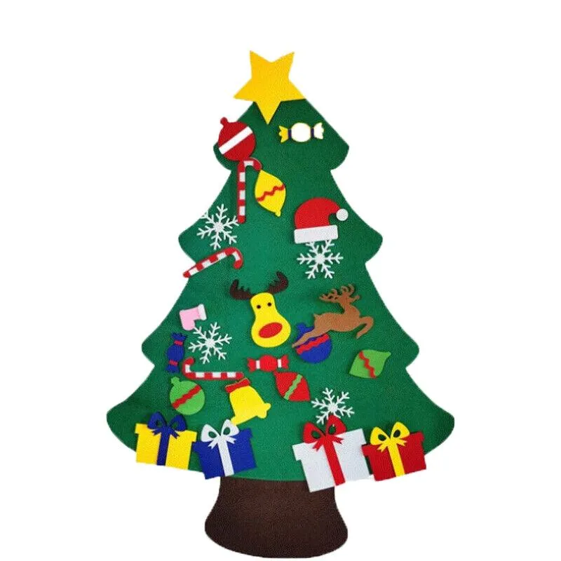 Felt Christmas Tree Set Diy With Removable Ornaments Hand Craft Decorations