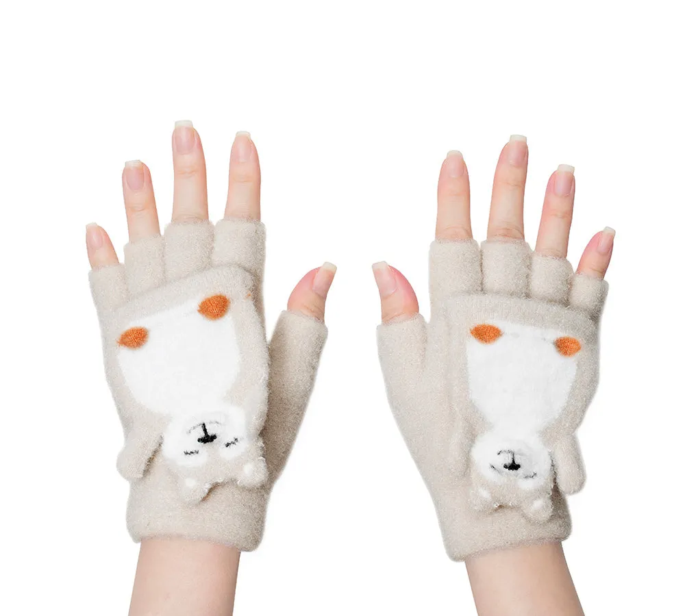 Fingerless Ultra Plush Knit Bearling Gloves