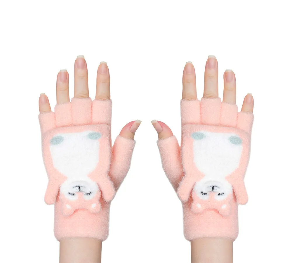 Fingerless Ultra Plush Knit Bearling Gloves