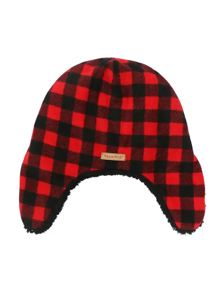 Flap Jack Kids Reversible Sherpa Hat - Black Bear/Aviator