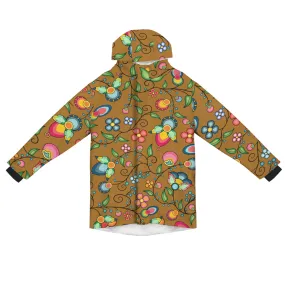 Floral Bounty Fall Leaves Unisex Sherpa Lined Hooded Coat