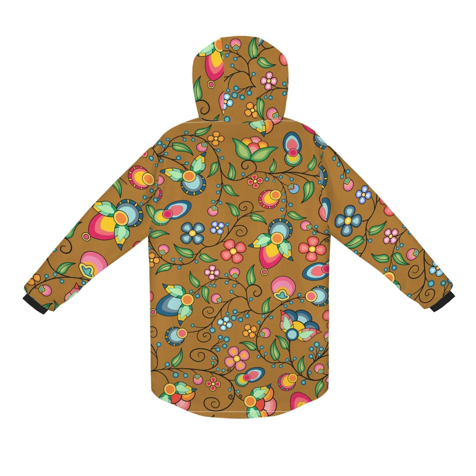 Floral Bounty Fall Leaves Unisex Sherpa Lined Hooded Coat