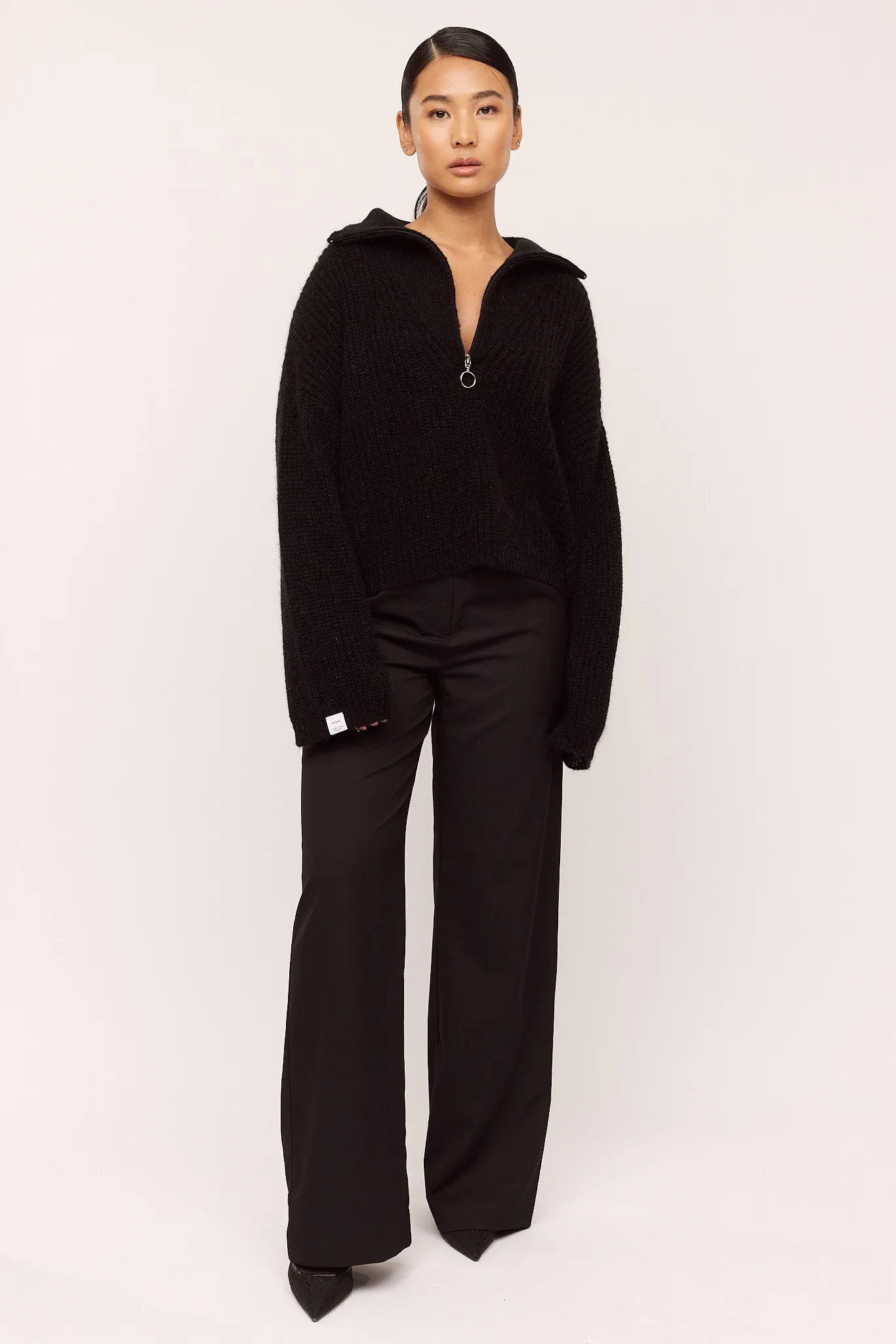 Florie Zip Knit - Black