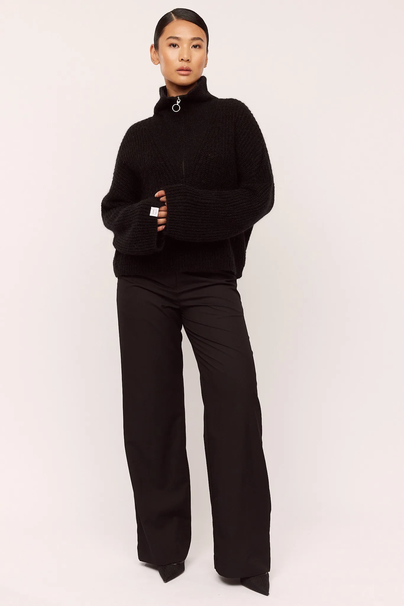 Florie Zip Knit - Black