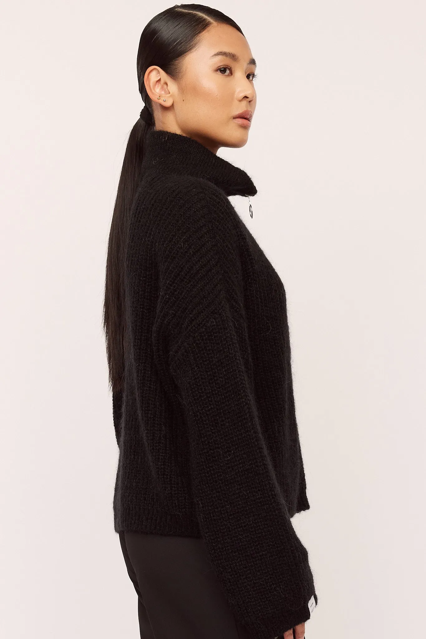 Florie Zip Knit - Black