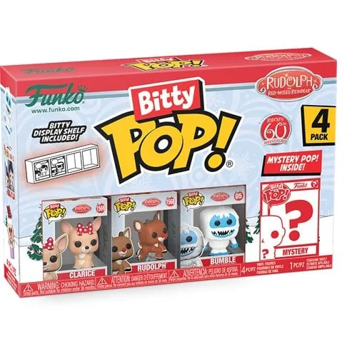 Funko Rudolph the Red-Nosed Reindeer Bitty Pop! Mini-Figure 4-Pack - Select Set(s)