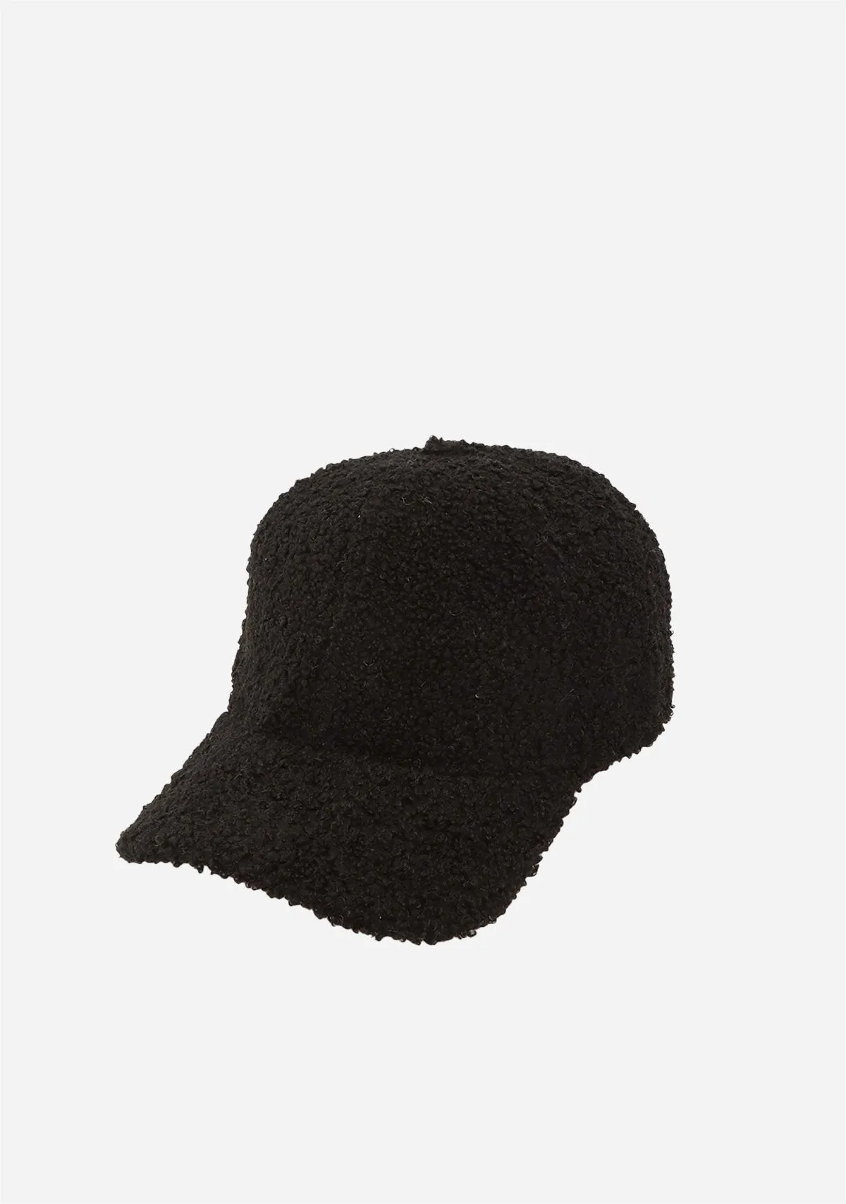 Fuzzy Sherpa Ball Cap Black