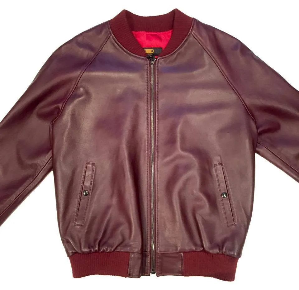 G-Gator Wine Lambskin Varsity Jacket