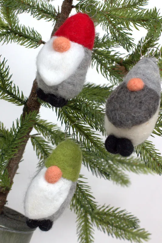 Gnome Christmas Tree Ornaments- SET OF 3