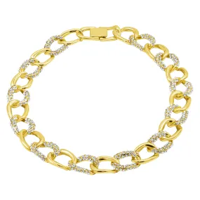 Gold Plated Chunky Crystal Link Chain Necklace