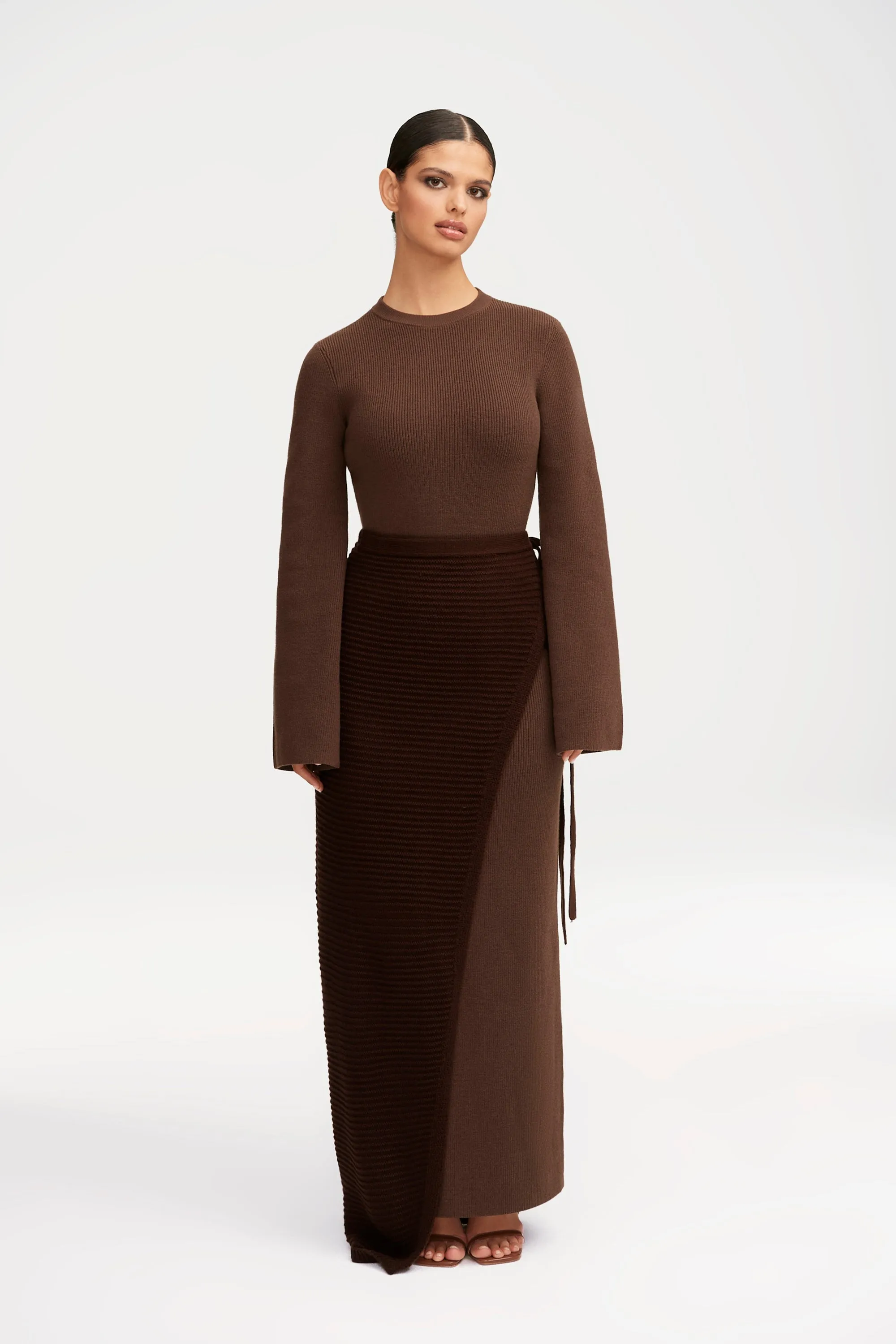 Grace Knit Maxi Dress & Wrap Skirt Set