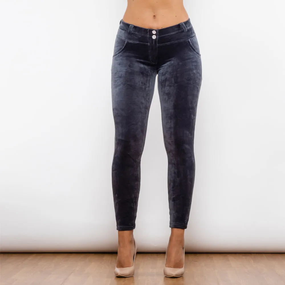 Grey Chenille Middle Waist Lifting Leggings