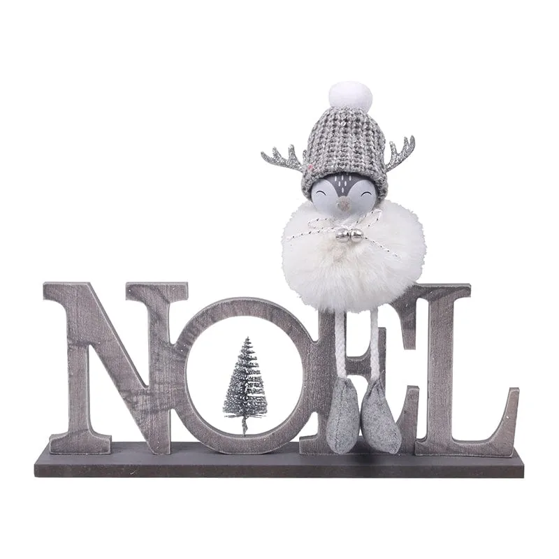 Grey Noel Table Top Sign (32x5x24cm)