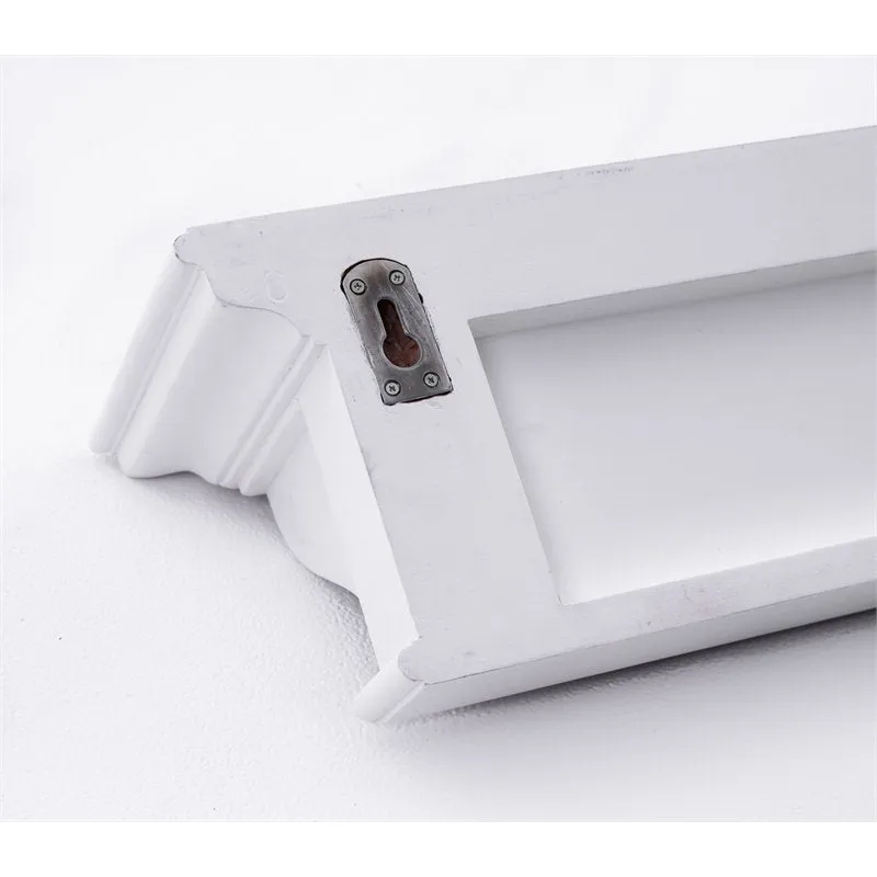 Halifax White Painted 4 Hook Coat Rack Shelf