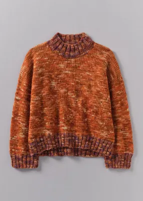 Hand Dyed Marl Sweater | Orange Mix