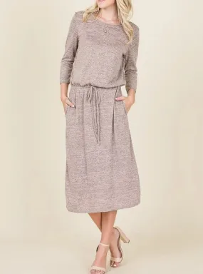 Heathered Taupe Midi Dress