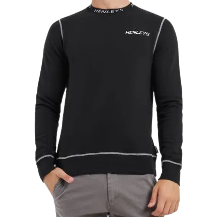 HENLEYS CHALLENGER CREW SWEATER - MENS - BLACK