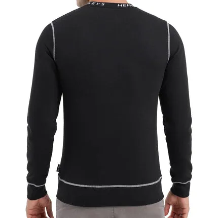 HENLEYS CHALLENGER CREW SWEATER - MENS - BLACK