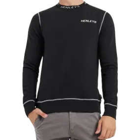 HENLEYS CHALLENGER CREW SWEATER - MENS - BLACK